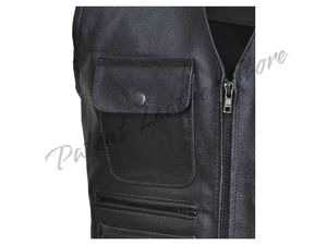 Wholesale Latest Style Genuine Leather Made Men <b>Vest</b> for Outdoor Wear OEM Custom Service Men Leather <b>Vests</b> in Bulk Quantity - Product Image 3