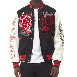 Retro <b>Thermal</b> Varsity Jacket Mens <b>Wool</b> Waterproof Breathable Winter Moto & Biker Patchwork Embossed Printing SFIVE INDUSTRIES - Product Image 1