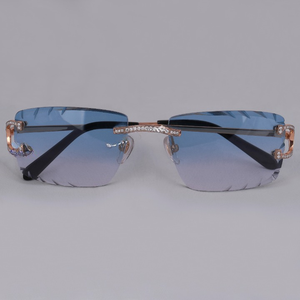 Gafas de Sol de Lujo sin Montura con Lentes Degradados y Detalles de Cristal, Unisex, 100% Protección UV, para Adultos - Product Image 5