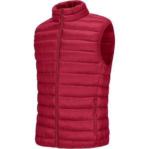 Lightweight Puffer Vest Classic Red Down <b>Padded</b> Sleeveless Jacket for Men Casual Quilted Gilet Body Warmer - Product Image 3
