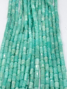Perles tubulaires facettées en amazonite bleue naturelle, 5x13mm à 5x15mm, brin de 14 pouces, perles de pierres précieuses en vrac pour la vente en gros de bijoux en Chine - Product Image 5