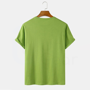 Camiseta Verde de Manga Corta para Hombre con Estampado de Piña de Dibujos Animados, Cuello Redondo, Estilo Casual, Corte Regular, Tejido de Punto Jersey de Algodón - Product Image 2