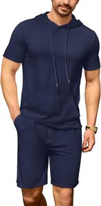 Ensemble de survêtement décontracté pour homme en coton doux, idéal pour l'été, le sport, l'entraînement et le quotidien - Product Image 2