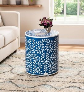 Handcrafted Bone Inlay Side <b>Table</b> With Unique Mosaic Detailing For Bedroom Living Room And Hotels - Product Image 2