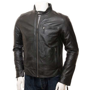 Chaqueta de cuero genuino 100% para hombre, diseño de motociclista, alta calidad, personalizada, con bolsillos laterales, para usar en invierno. - Product Image 3