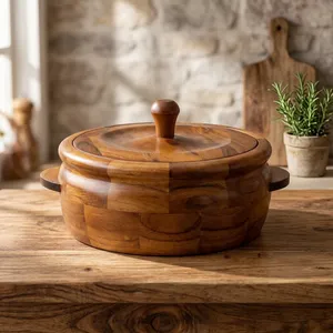 Casserole en bois de qualité supérieure pour Roti, Chapati et Paratha, pot à nourriture de qualité alimentaire, garde les Rotis au chaud et frais, fait main - Product Image 6