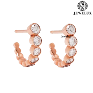 High Luxury Natural VVS Diamond <b>Stud</b> Earrings 925 Sterling <b>Silver</b> Rhodium Plated IGI Certified Stylish Bridal Party Wear Jewelry - Product Image 2
