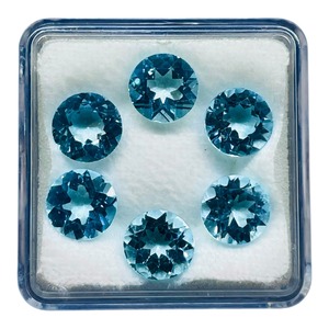 Topacio Azul Cielo Natural de 9mm, Corte Redondo, Calibrado, Lote de Piedras Sueltas de Topacio Azul Cielo, Precio al por Mayor para Fabricación de Joyería - Product Image 5