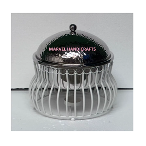 Casseroles de service en fil de fer de qualité pour événements |   Ensemble de casseroles et réchauds de service artisanaux en acier inoxydable - Product Image 3