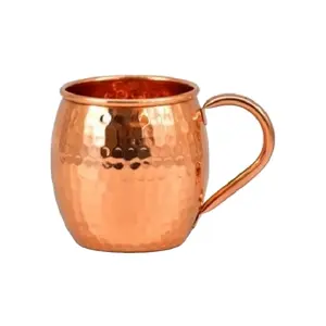 Tasse en cuivre de conception standard supérieure Tasse à bière en métal inoxydable personnalisée avec poignée en cuivre Cadeaux pour fêtes de restaurants Café Eau - Product Image 1