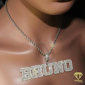 Collier Hip Hop de Luxe avec Pendentif Lettre 'CEO King' en Moissanite et Diamants Sertis - Product Image 6