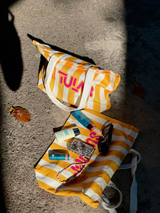 Sac fourre-tout en toile tissée avec logo personnalisé et motif lettres, fermeture personnalisée, poignée d'épaule pour femme - Vente en gros, plage, voyage, usage quotidien - Product Image 6