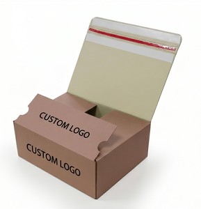 Boîte d'expédition rectangulaire en carton ivoire avec logo personnalisé, emballage cadeau en carton, impression offset, design quadricolore - Product Image 6