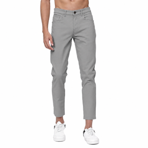 Pantalon chino en coton pour homme sur mesure, coupe slim, style décontracté, baskets blanches MI-07 - Product Image 2