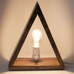 TRIANGULA PYRAMIDAL SHAPED Vintage Mango <b>Wood</b> Pendant Lamp - Product Image 1