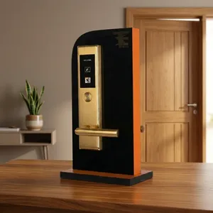 Serrure de porte d'hôtel intelligente TES 705SSB Gold RFID, système de contrôle d'accès sécurisé par clé mobile pour hôtels, complexes hôteliers et chambres d'hôtes - Product Image 4
