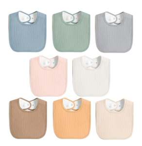 Bavoirs en mousseline pour bébé 95% bambou 5% élasthanne - Ajustement élastique, couche super absorbante - Product Image 1