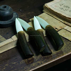 Cuchillo de bolsillo hecho a mano con hueso de búfalo blanco y mango de madera a precio económico. - Product Image 3