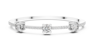 CLASSIC LAB GROWN 3.6CT CUT DIAMOND STIFF BRACELET SET 18KT ROSE <b>GOLD</b> RHODIUM PLATED CERTIFIED LUXURY DAILY OFFICE WEAR - Product Image 5