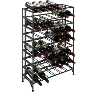 Estante de Metal Industrial para Botellas de Vino, Capacidad para 24 Botellas, Diseño Rectangular Resistente, para Decoración de Bar en Casa - Product Image 5