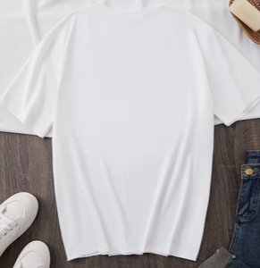 เสื้อยืดคอกลมสีขาวสำหรับผู้หญิง พิมพ์ลายหัวใจ แขนยาว สไตล์ลำลอง ผ้าฝ้ายเจอร์ซีย์ 100% ทรงหลวม โอเวอร์ไซส์ พิมพ์ลายดิจิทัลทั้งตัว - Product Image 2
