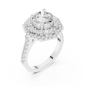 GOLDEN 14K Glamorous Anillo de compromiso para mujer Diseño brillante - Product Image 3