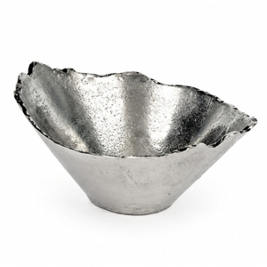 Bol de service décoratif moderne en aluminium argenté pour centre de table, idéal pour la maison et l'hôtel - Product Image 3