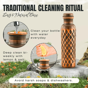 Premium <b>Copper</b> Water <b>Bottle</b> Handmade Metal <b>Drinking</b> <b>Bottle</b> for Home Office and Travel Use - Product Image 4