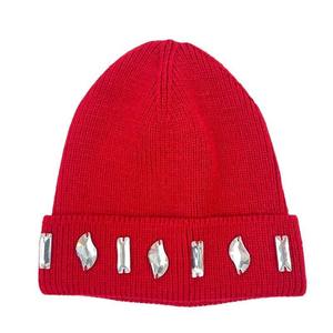Wholesale Price Common Fabric Beanie <b>Hat</b> Winter Cap Unisex Soft <b>Warm</b> Stretch Rhinestone Custom Logo <b>Hat</b> Made in Pakistan - Product Image 3