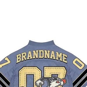 Maillot de football américain en mesh avec impression par sublimation personnalisée, streetwear tendance, maillot de football américain rétro unisexe - Product Image 5