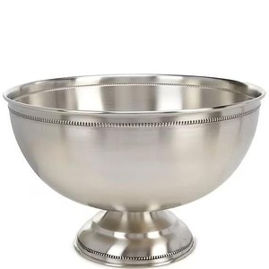 Hammered <b>Gold</b> Metal Punch Bowl Pedestal Champagne Wine <b>Ice</b> <b>Bucket</b> Beverage Chiller for Wedding Party Table Bar - Product Image 4