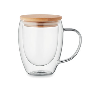 Tazza di vetro a doppia parete da 250ml con coperchio per bevande calde e fredde da utilizzare in movimento - Product Image 1