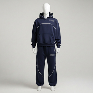 ชุดวอร์มผ้าหนาแบบสั่งทำพิเศษสำหรับผู้ชาย ทรงโอเวอร์ไซส์ สไตล์สตรีทแวร์วินเทจ สีซีดจาง ลุคย้อนยุค ชุดออกกำลังกาย เสื้อฮู้ด กางเกงจ็อกเกอร์ ผ้าสโตนวอช - Product Image 2