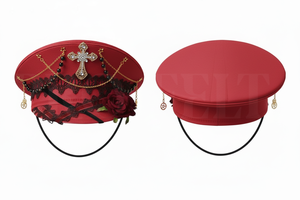 LOW MOQ OEM Decorative Peak Cap with Rose Lace Cross Design Adjustable Fashion <b>Hat</b> for Women Costume Party Accessories Caps - Product Image 6
