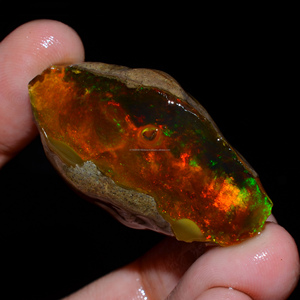 Lote de 3 Piezas de Ópalo Etíope Welo Fire Oily, 100% Natural, Grado Premium, Gema en Bruto, Certificado por Terceros, para Joyería - Product Image 3