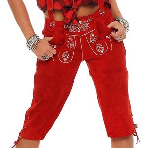 Damen Trachten ชุดมีด Lederhose,มีดถัก-Trachtenlederhose-Trachten ผู้หญิง Oktoberfest บาวาเรียเดอร์โฮเซน - Product Image 1