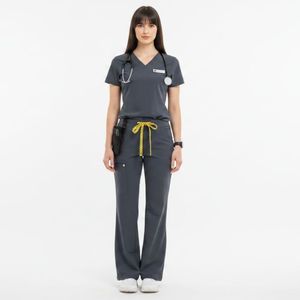Wholesale Customized Nurse <b>Scrubs</b> <b>Set</b> Custom Logo Breathable Medical Uniform Comfortable Hospital Workwear OEM <b>Scrub</b> Suit - Product Image 6