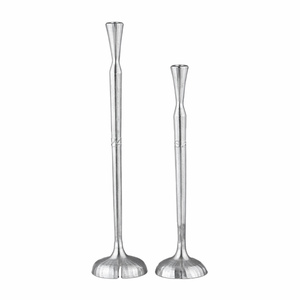 Ensemble de porte-bougies coniques en aluminium doré antique |   Décoration de Noël pour la maison, support de bougie en métal pour table, mariage et fêtes - Product Image 1