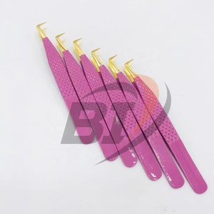 แหนบต่อขนตาสแตนเลสสีชมพูสุดฮอตแบบมืออาชีพทำจากเส้นใยสีทองพร้อมจุกปรับระดับเสียงที่ยั่งยืนเป็นมิตรกับสิ่งแวดล้อม - Product Image 6