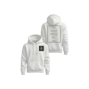 Sweat à capuche polaire pour homme, en coton pur, chaud, coupe oversize, style sportswear décontracté, couleur unie numérique, imperméable, avec logo personnalisé, collection Automne/Hiver - Product Image 4