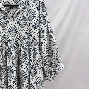 Beautiful floral Cotton Block Printed dress Dress For Casual wear Hand Block Printed Dress - Product Image 3