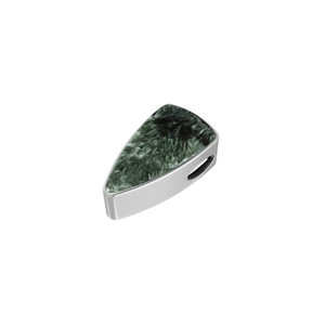 Premium Silver Plated 925 Sterling Silver Classic Slider Seraphinite Mix Shapes Spring <b>Lock</b> <b>Cable</b> Chain Bezel Setting Gift - Product Image 2
