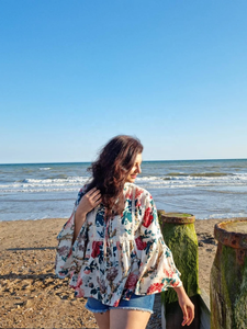 Blusa Boho de Encaje de Algodón Puro con Estampado Floral, Cuello en V, Sin Mangas, Elegante para el Día a Día, Estilo Indio con Bordado - Product Image 5