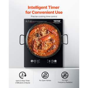 Estufa de inducción portátil de 1800W con quemador de encimera de placa caliente de 9 niveles de temperatura - Product Image 4