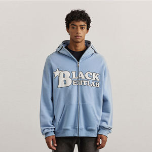 Sudadera con capucha extragrande con cremallera completa, suave y cómoda, mezcla de algodón, ideal para ropa urbana, informal o para viajes. - Product Image 4