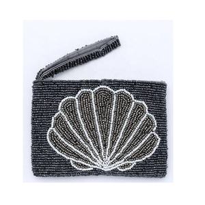 กระเป๋าใส่เหรียญขนาดเล็กแบบมีซิป ทำมือ ลายปัก ประดับเปลือกหอย  รักษ์โลก  ใส่บัตร ใส่เครื่องสำอาง ของขวัญ - Product Image 1