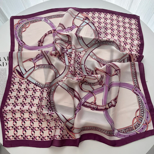 Pañuelo Cuadrado con Estampado Floral para Mujer, Pañuelo Suave de Satén, Cinta para el Cabello, Diadema, Bandana 70X70CM - Product Image 4