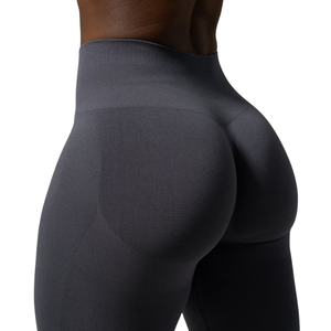 Leggings de compression sans couture gris anthracite pour femme, taille haute, extensibles, pour le sport, le fitness, le yoga, la course à pied et l'entraînement, pour toutes les occasions. - Product Image 6