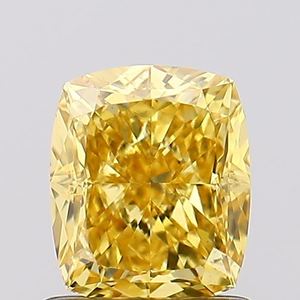1.14 Carat <b>Cushion</b> Cut Lab Grown Diamond Fancy Vivid Yellow VS1 IGI Certified CVD Loose Diamond Wholesale for Jewelry Making - Product Image 1