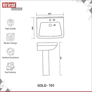 Bulk Exporter Selling Good Quality India Made White Ceramic Sanitary Ware Wash <b>Basin</b> Pedestal Sink for Home Use at Best Price - Product Image 3